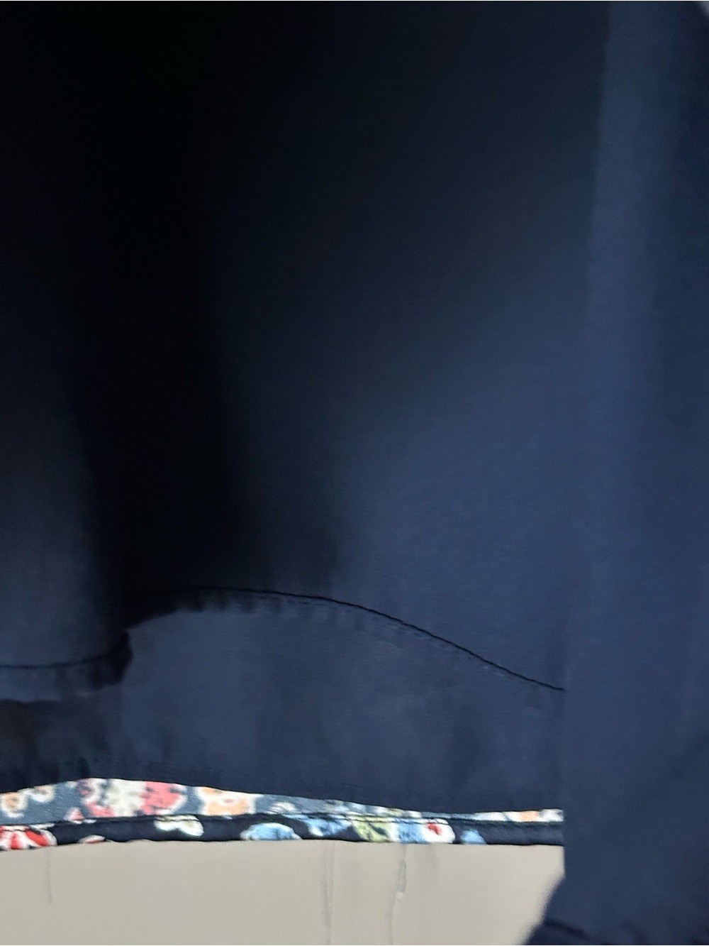 Navy Floral Long-Sleeve Peasant Blouse - Picture 8 of 12